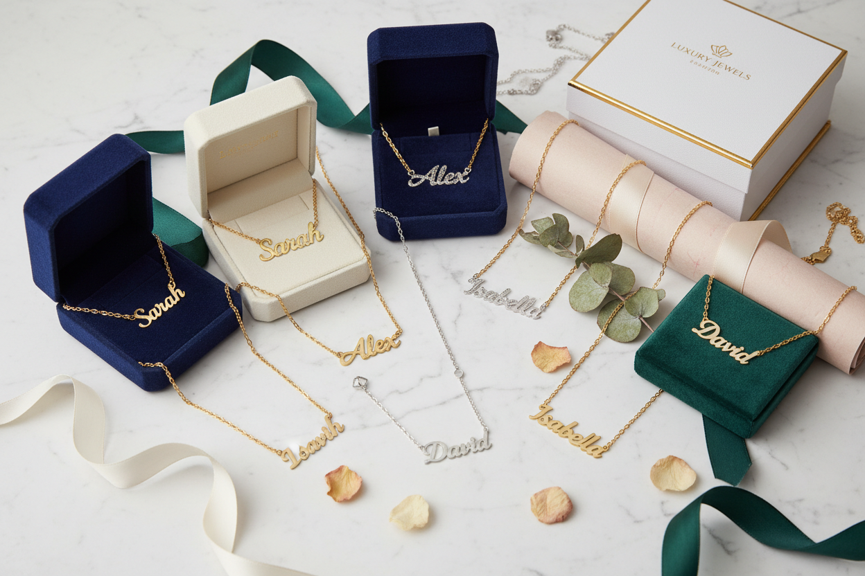 Custom necklaces with gift packaging